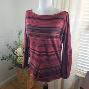 Chaps sz med top knit stripe